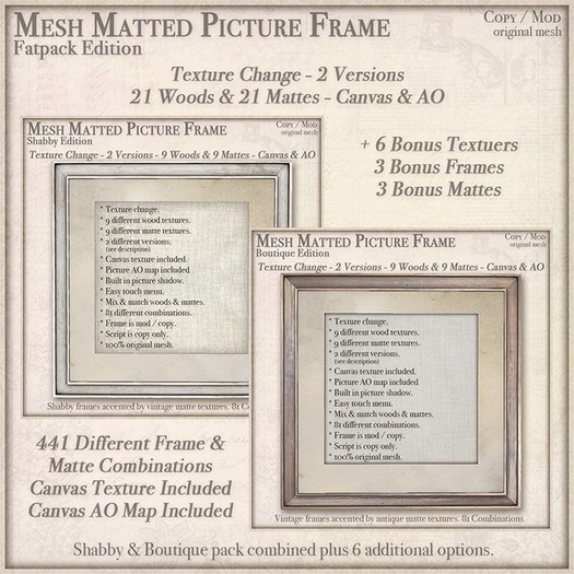 Matted Picture Frame - Fatpack w/ Bonus - 2 Versions