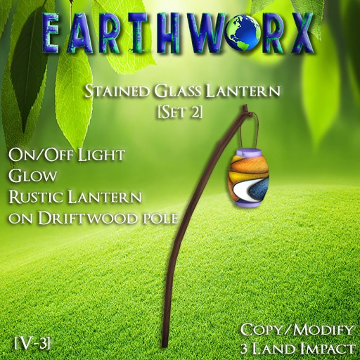 EARTHWORX- Stained Glass Lantern-Set 2 [V-3] [BOX]