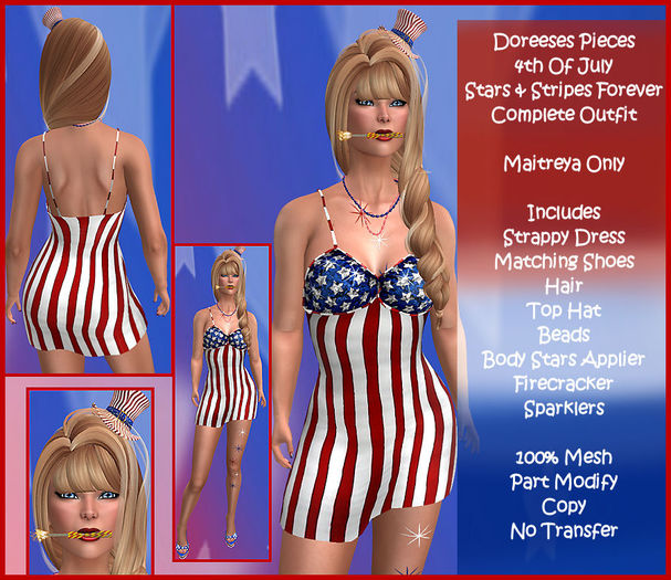 JULY 4TH STRAPPY FLAG DRESS & ACCESSORIES - MAITREYA