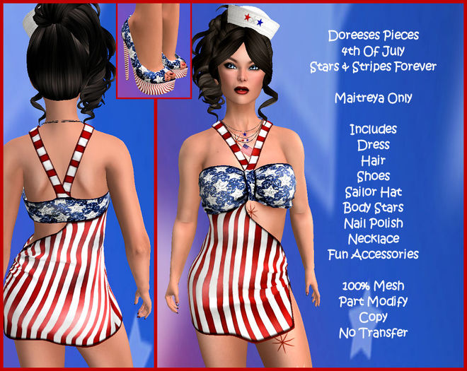 JULY 4TH STARS & STRIPES DRESS - MAITREYA
