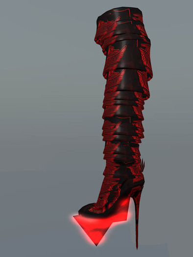 LegAffaire GridKneeBoots - Red / Violator
