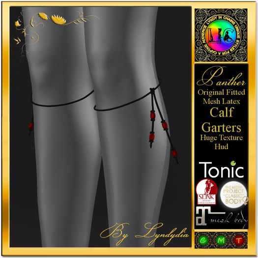 Panther Calf Garters