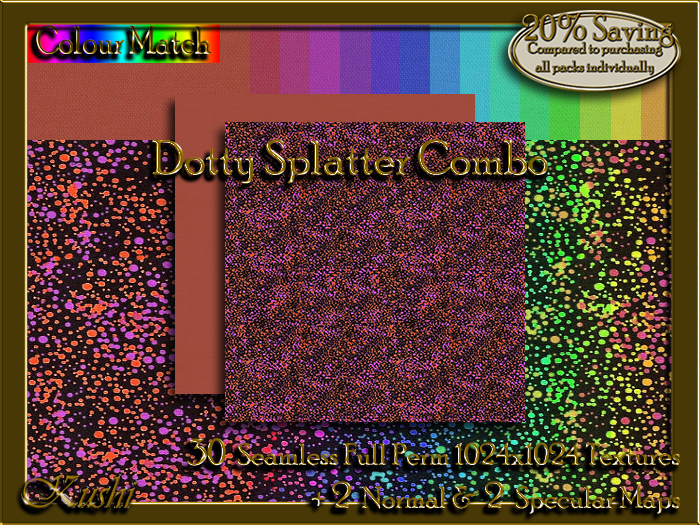 !Kushi! DottySplatterCOMBO Textures -WEAR TO UNPACK