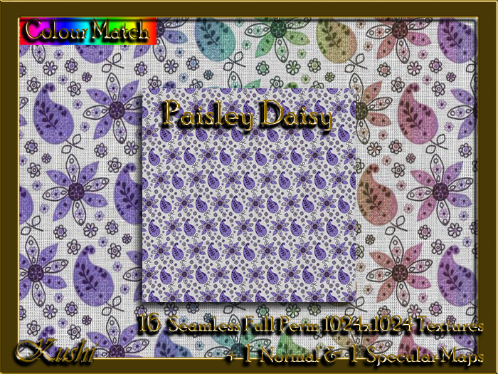 Paisley Daisy Textures Seamless