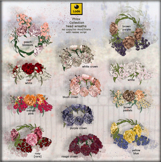 *LODE* Head Accessory - Phlox Wreath [rosy] RARE