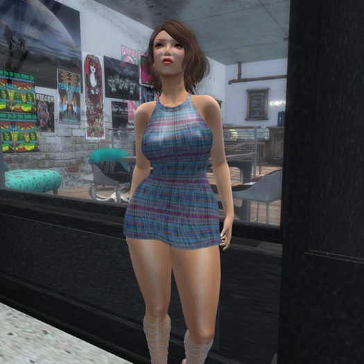 Blue Plaid Mini Dress