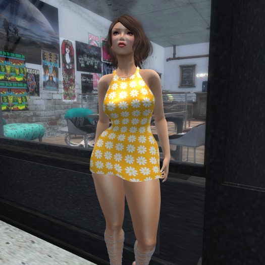 Orange Daisy mini dress