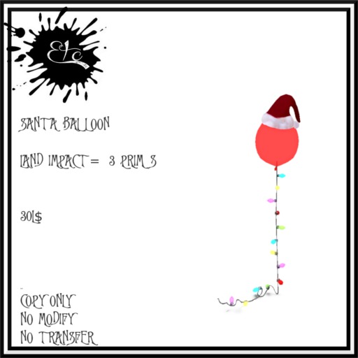 ETC CHRISTMAS - SANTA HAT BALLOON