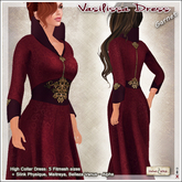 [V/W] Vasilissa Dress Garnet - Medieval Fantasy Gown in 5 fitted mesh sizes + Maitreya, Slink, Belleza models