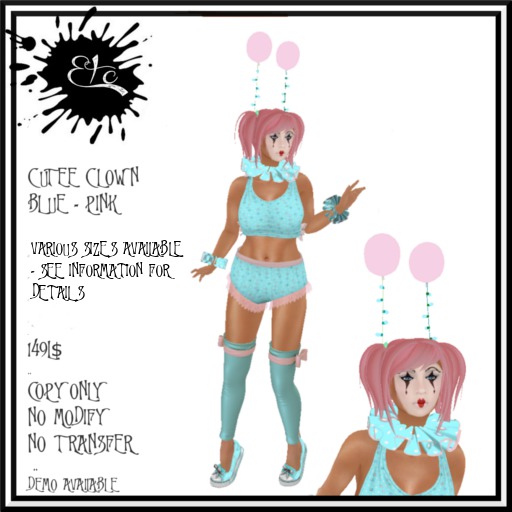 [TDS]  CUTEE CLOWN BLUE AND PINK
