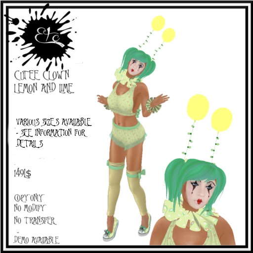 PROMO = ETC. CUTEE CLOWN LEMON AND LIME