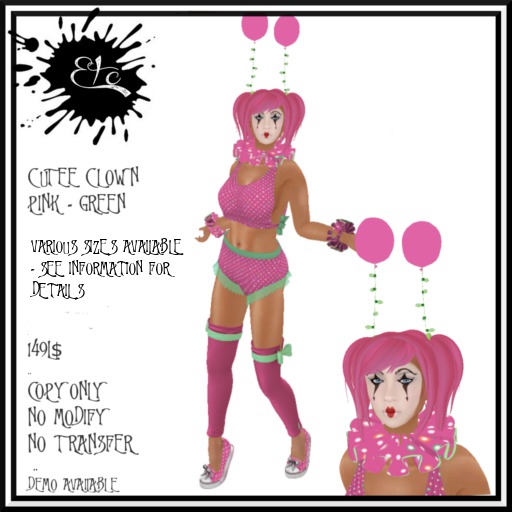 [TDS]  CUTEE CLOWN PINK AND GREEN