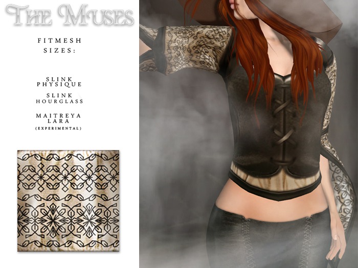 the muses . Blackwork Top . Ivory