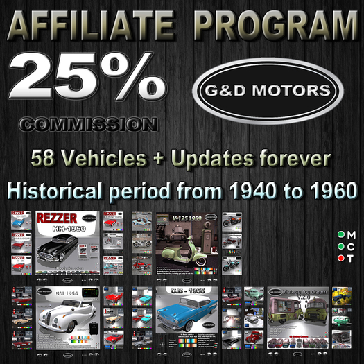 G&D MOTORS Historical period from 1940/1960 AFFILIATE 25%