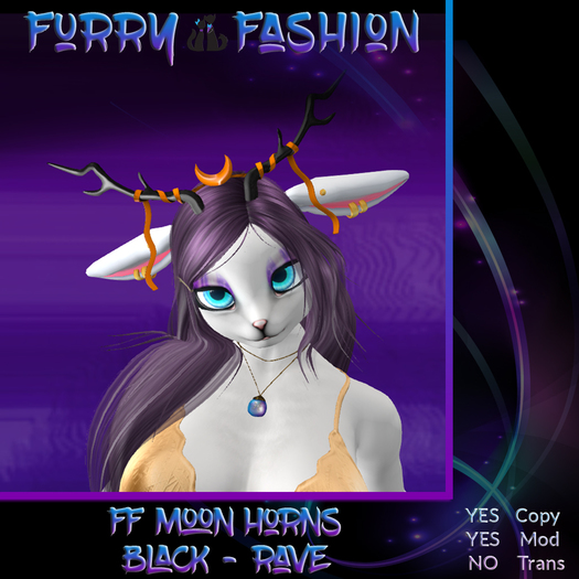 ~FF~ Moon Horns Black Rave