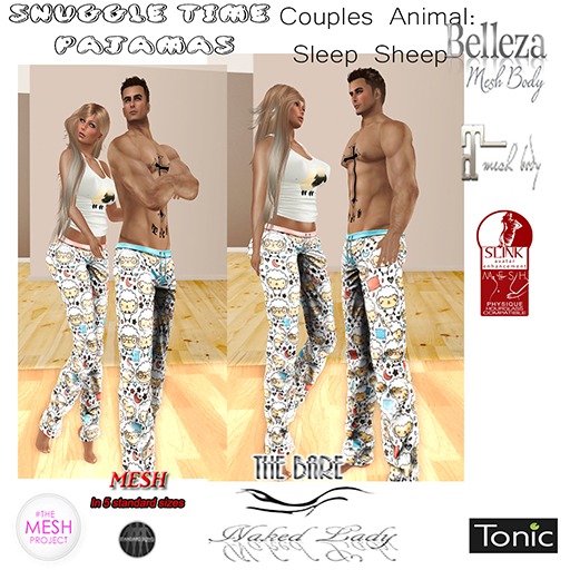 Couples Snuggle Time Pjs~Animals~Uni Sheep