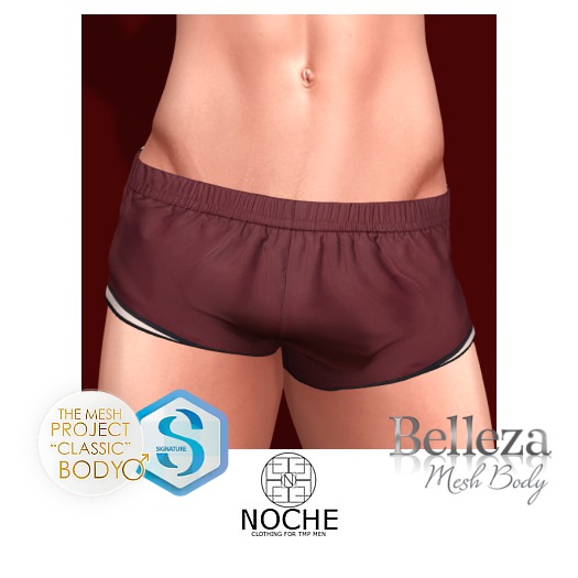 NOCHE. Running Shorts.Maroon