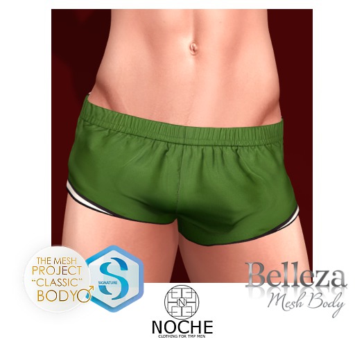 NOCHE. Running Shorts.Green