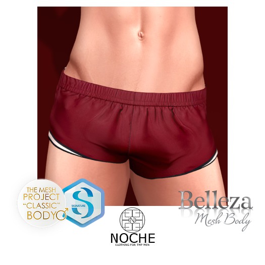 NOCHE. Running Shorts.Cherry