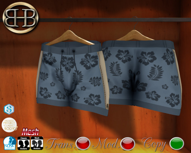 !!BHB!! DEMO BILLY'S BEACH SHORTS V1 BUNDLE FITMESH, RIGGED. SIGNATURE, TMP, SLINK, CLASSIC