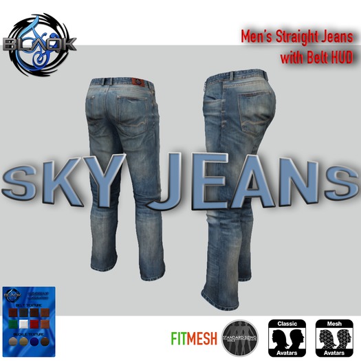 Sky Straight Jeans w/Belt HUD