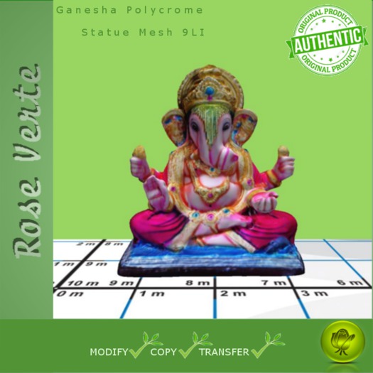 Full Perms Ganesha Polycrome Mesh Statue