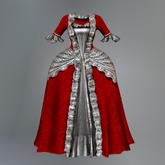 Red Watteau Mesh Dress