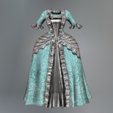 Aqua Watteau Mesh Dress