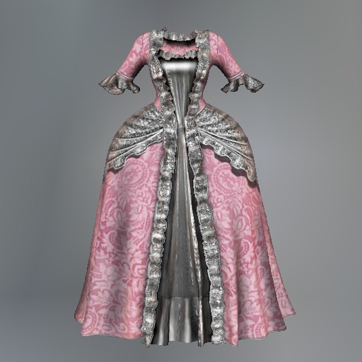 Pink Watteau Mesh Dress