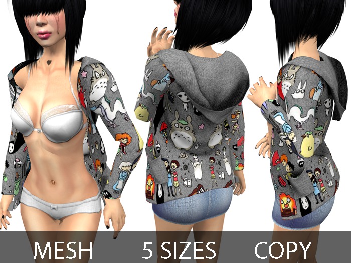 Open Hoodie Sweater Ghibli - Mesh