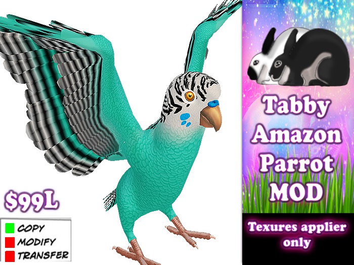 Amazon Parrot - parakeet- Turquoise & white