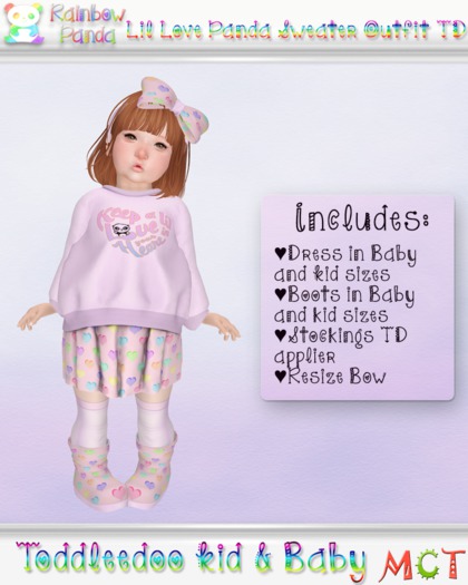 .:RP:. Lil Love Panda Sweater Outfit TD (wear to unpack)