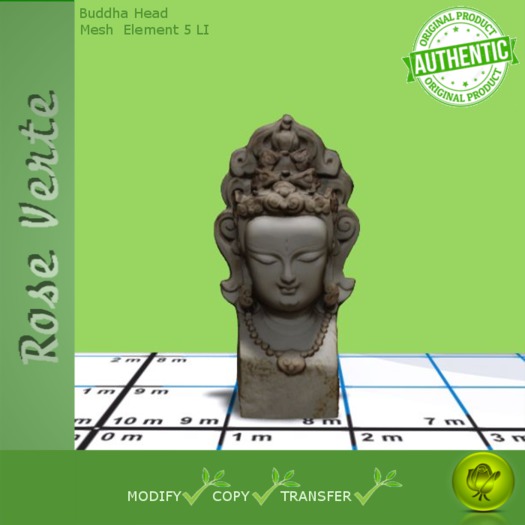 Full Perms Buddha Head Statue Mesh