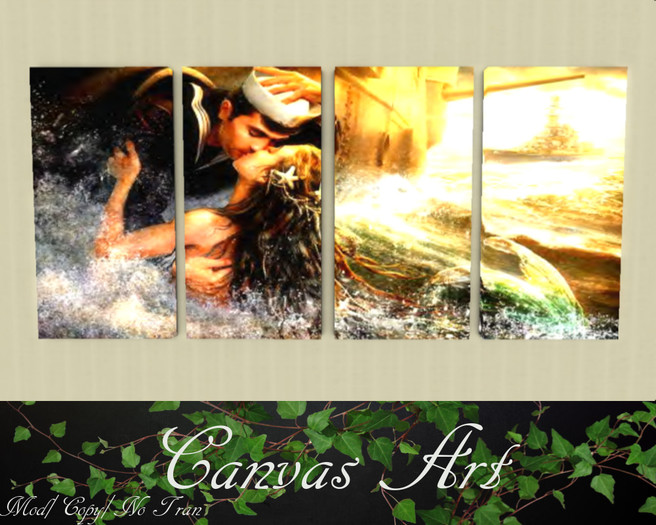 Mermaid's First Love Canvas Art
