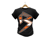 Mens Mesh T-Shirt B Black Orange