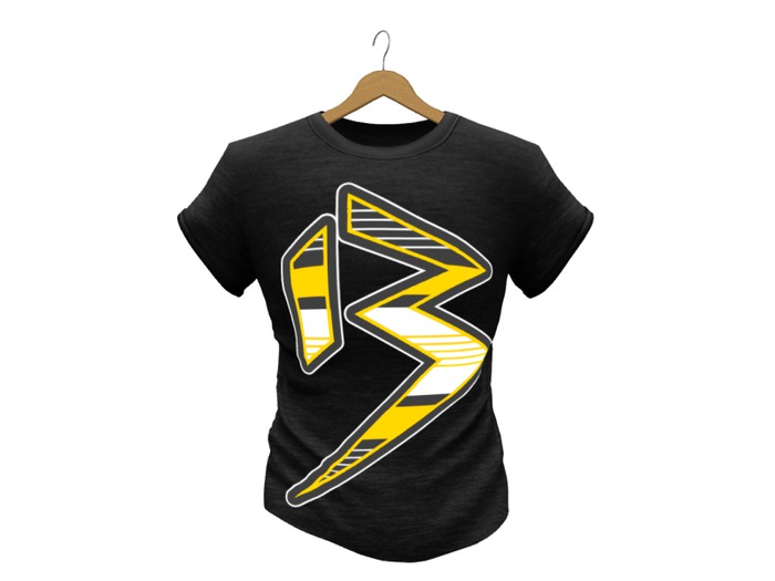 Mens Mesh T-Shirt B Black Yellow