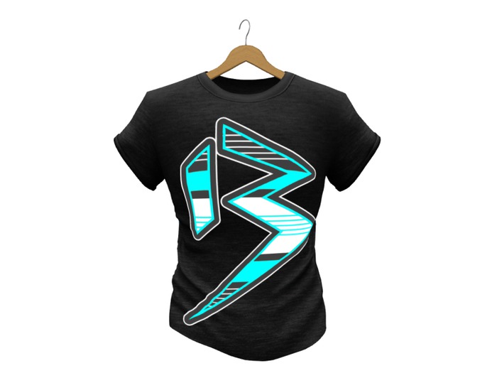 Mens Mesh T-Shirt B Black Aqua