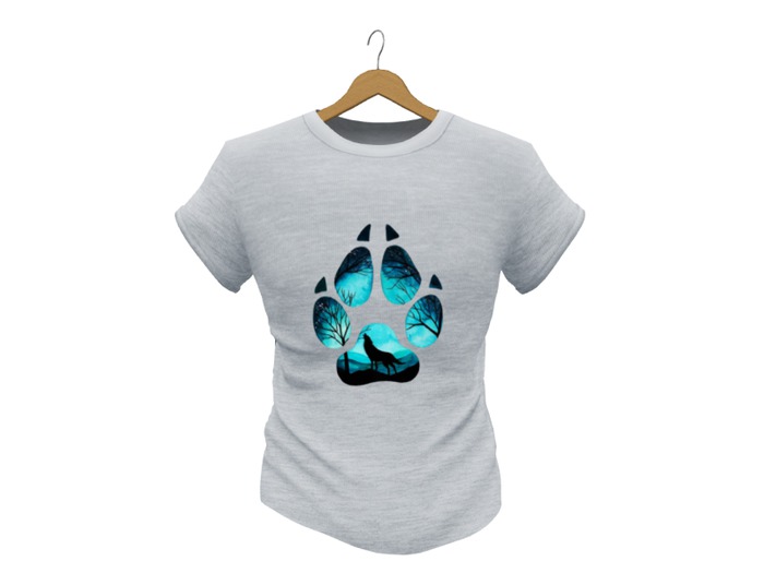 Mens Mesh T-Shirt White Wolf Pfote