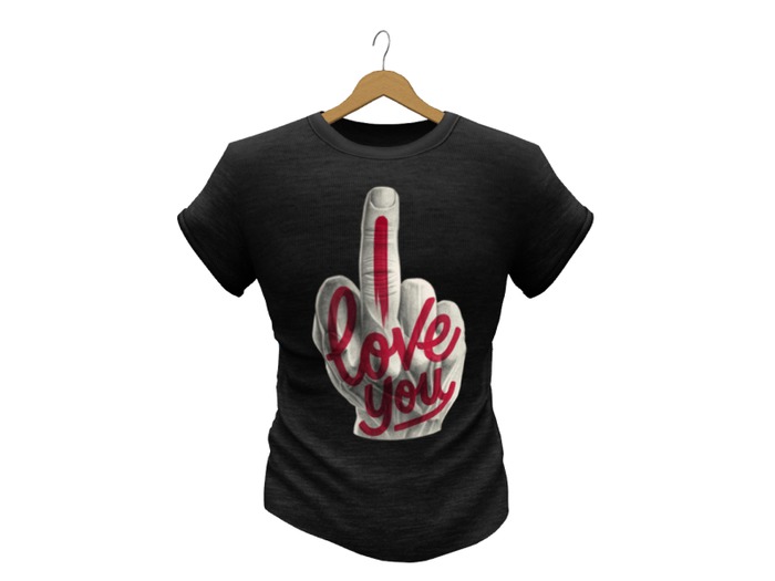 Mesh Mens T-Shirt  Black i love you