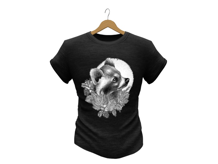 Mens Mesh T-Shirt Black Sweet Waschbear