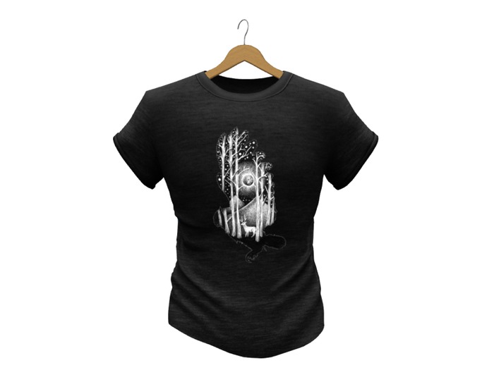 Mens Mesh T-Shirt Black Eule BW