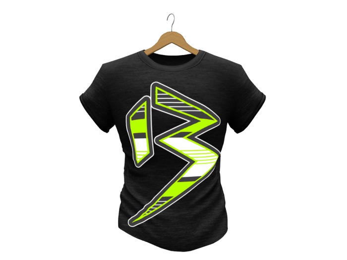 Mens Mesh T-Shirt B Black Lime