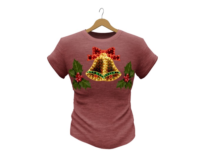 Mens Mesh T-Shirt Red XMAS BELL ONLY COPY