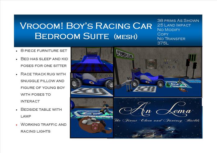 Vroom! Boy's Racing Car Bedroom Suite