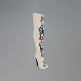 Ivory Patriotic Mesh Boots box