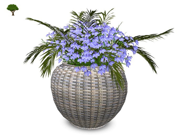 Flowers Wicker Pot - Fiona