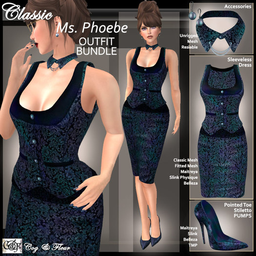C&F Ms. Phoebe Outfit BUNDLE - Blackrose Damask