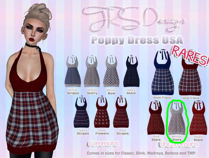 Poppy Dress USA Uncommon White Stars