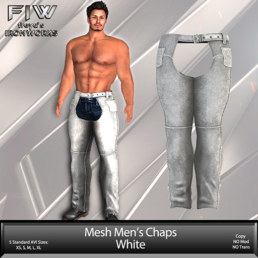 Mesh Mens Chaps - White
