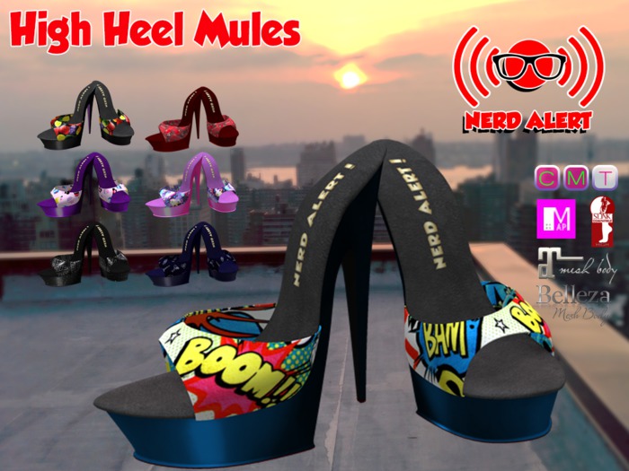 :Nerd ALERT: High Heel Mules - FatPack